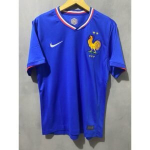 France Jersey V Neck Polyester Blue T-Shirt  Euro-2024
